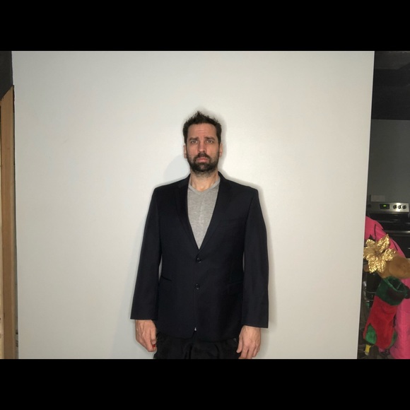 Tommy Hilfiger Mens Blazer Navy pin striped coat - Picture 6 of 8